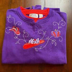 RED HATS PURPLE & RED Embroidered Sweatshirt 3X